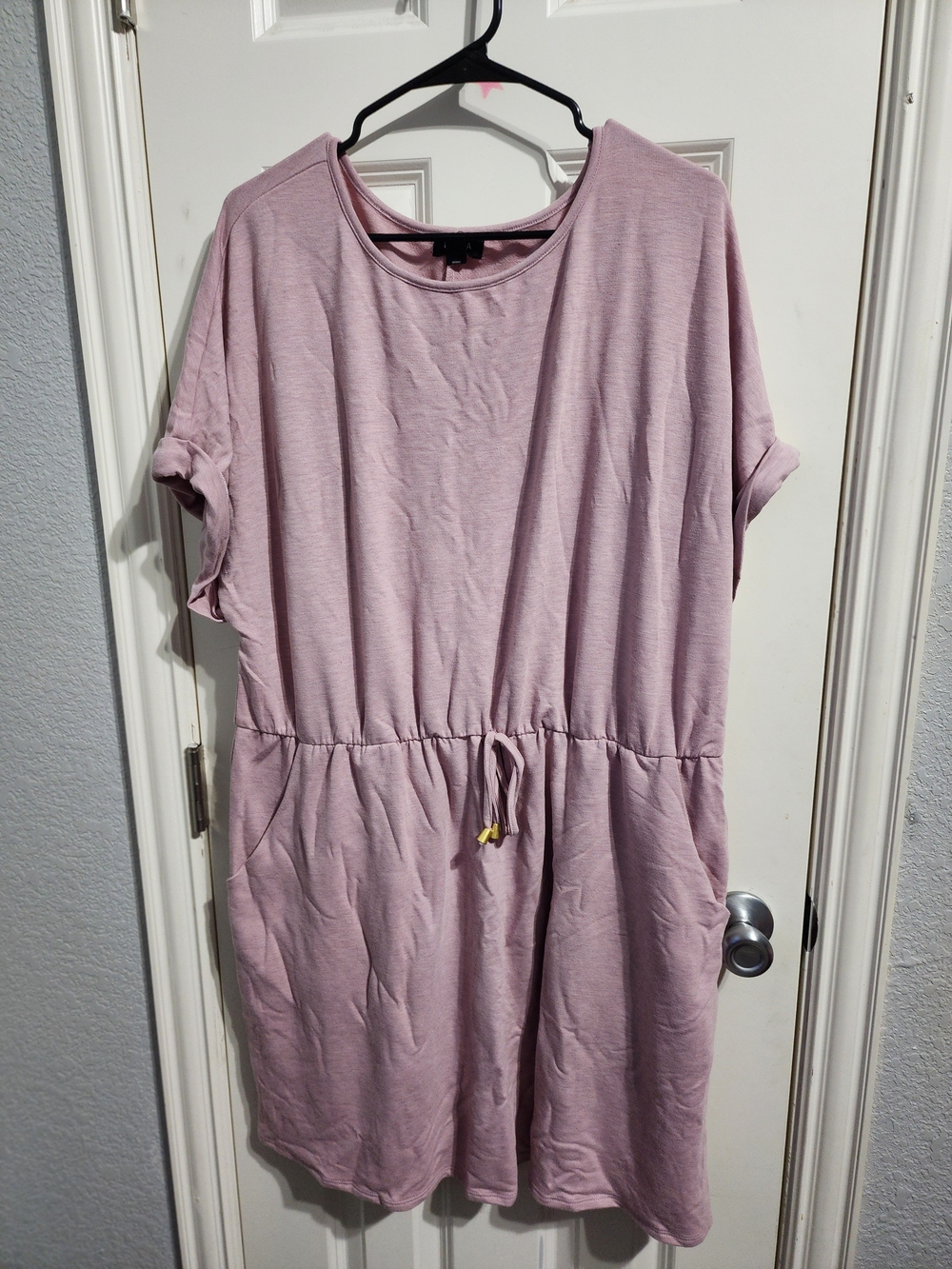 Tacera Dusty Lavender Drawstring Midi Dress